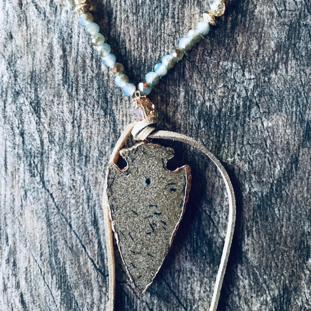 Stone and Crystal Long Necklace! NWT
